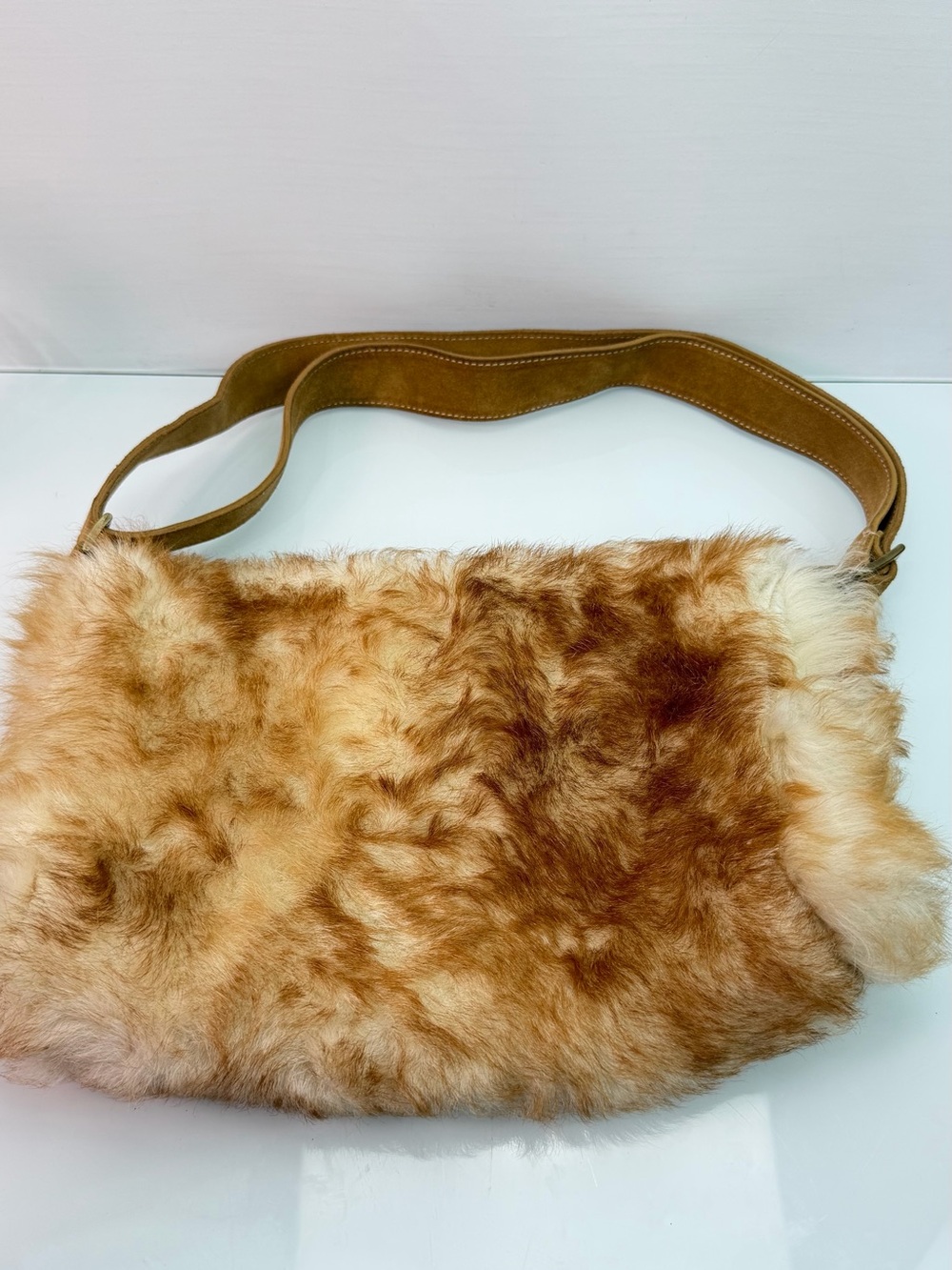 Rare Vintage Patrizia Pepe Shearling Fur Hand Warmer Muff Shoulder Bag